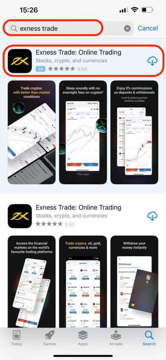 Jübi telefony üçin “Exness” programmasyny nädip göçürip almaly we gurmaly (Android, iOS)