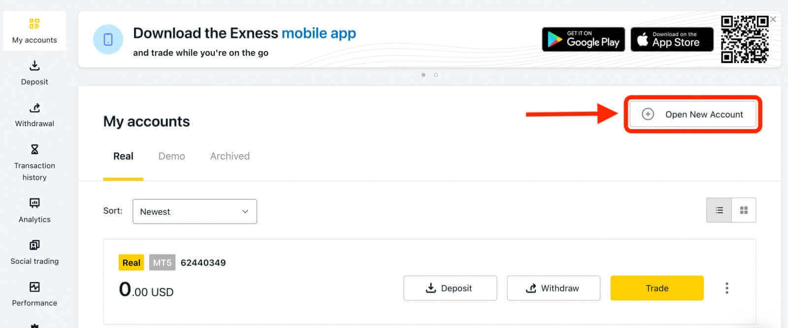 Ungangena kanjani futhi ufake idiphozi ku-Exness