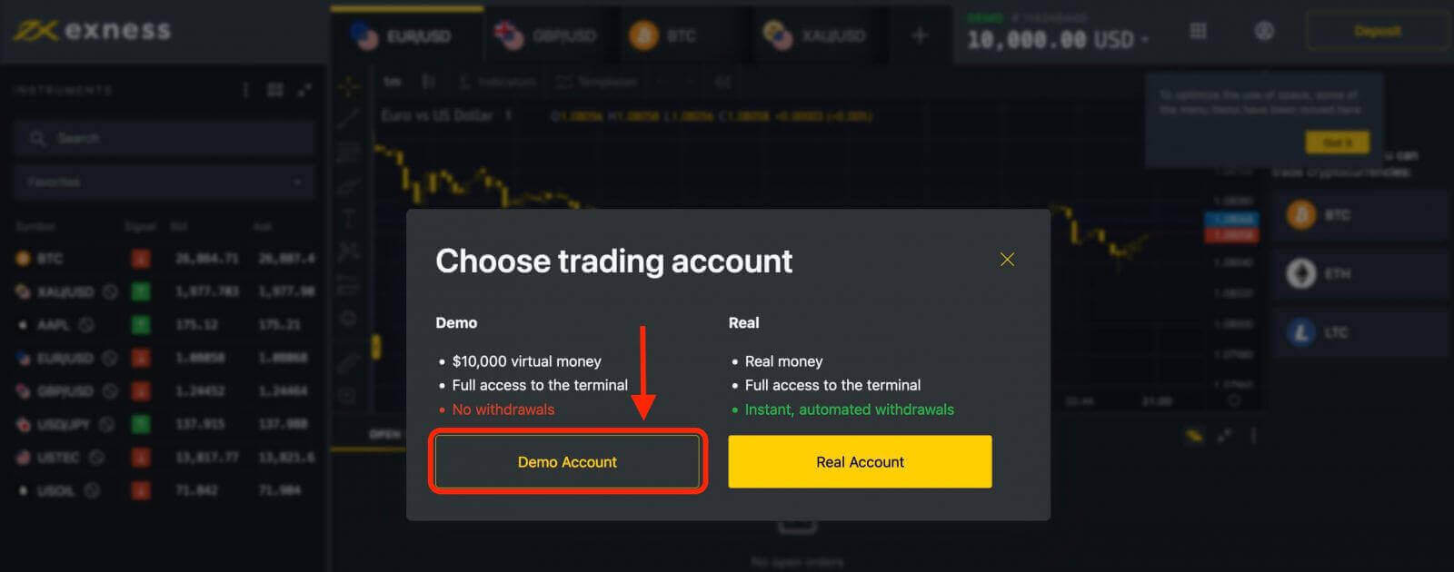 How to Open a Demo Account on Exness