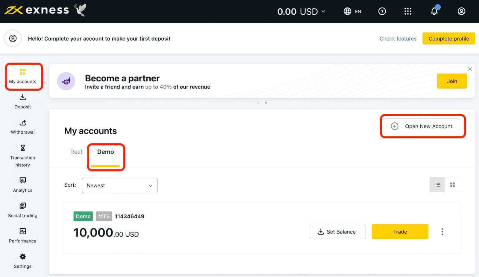 How to Open a Demo Account on Exness