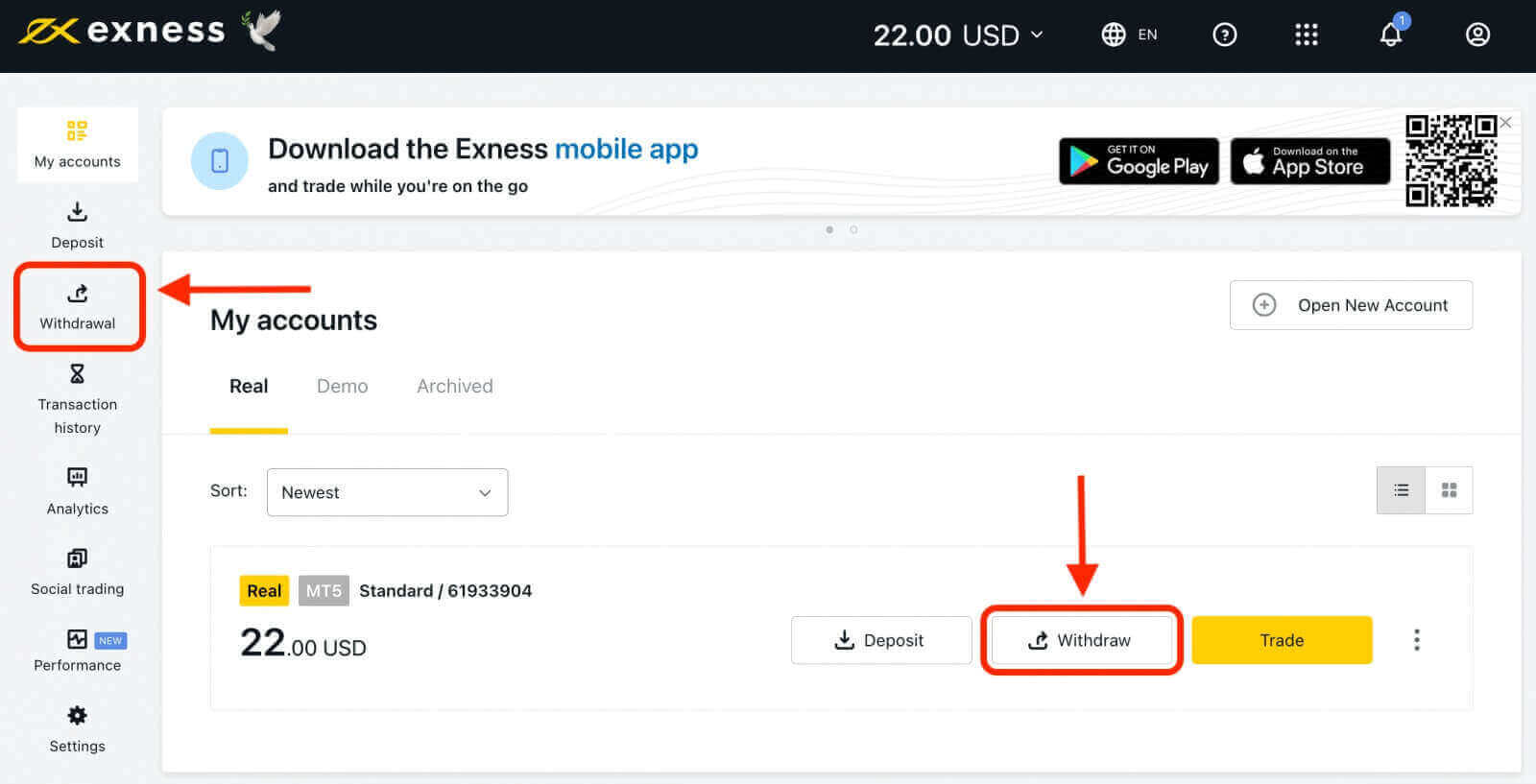 How to Trade Forex and Withdraw on Exness